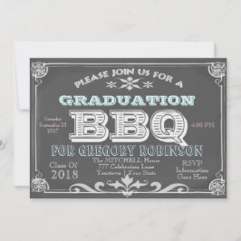 BBQ-inbjudningar till Studenten Chalkboard Inbjudningar