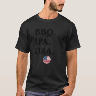 BBQ IPA USA Funny Patriotic 4:e juli Beer Drink T Shirt