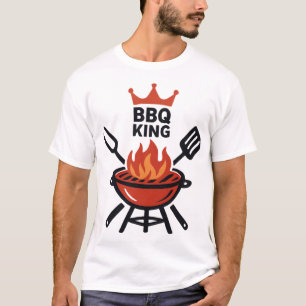 BBQ King Crown och Grill Master Logotyp T Shirt