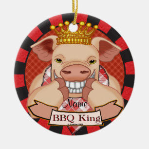 BBQ King Pig-ornament Julgransprydnad Keramik