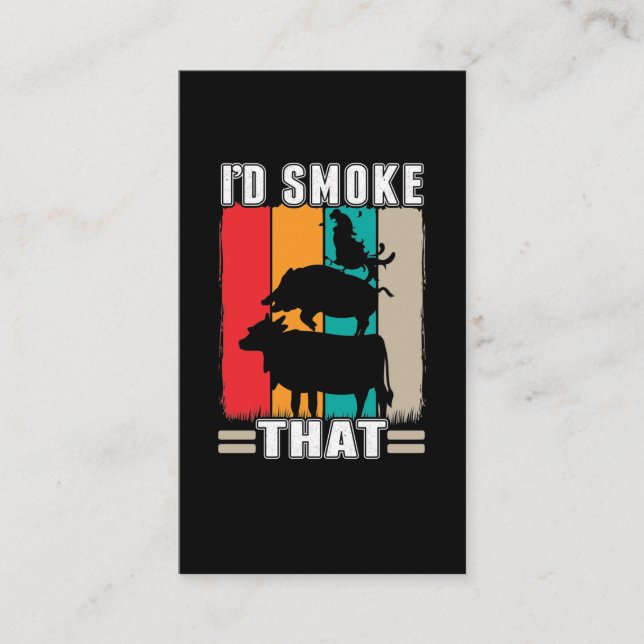 BBQ Kött Gris Chicken Cow Grill Barbecue Visitkort (Framsida)