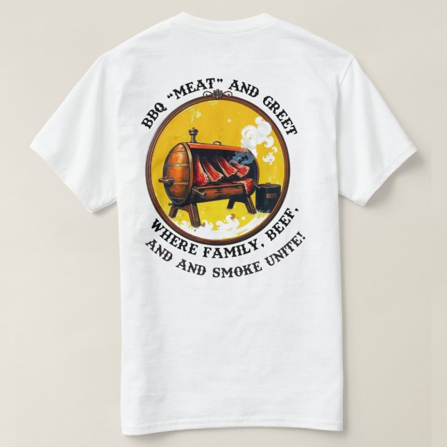 BBQ "Kött" och Greet T-shirt (Design baksida)