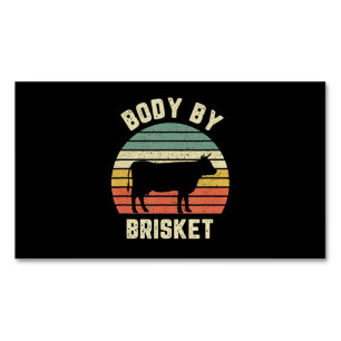 BBQ Kropp av Brisket Shirt Funny BBQ Backyard Magnetiska Visitkort
