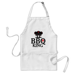 BBQ Kung Cute Text & Chef's Hat & Grill Förkläde