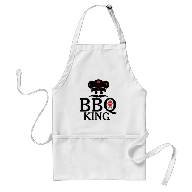 BBQ Kung Cute Text & Chef's Hat & Grill Förkläde (Framsidan)