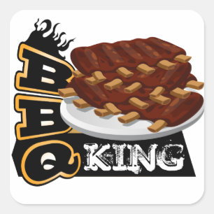 BBQ-KUNG! FYRKANTIGT KLISTERMÄRKE