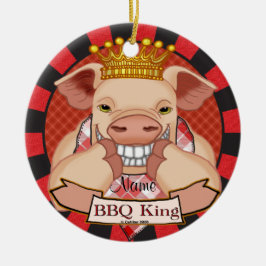 BBQ-kung Gris-ornament Julgransprydnad Keramik