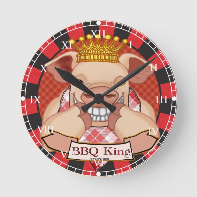 BBQ Kung Pigge Uur Rund Klocka (Framsida)