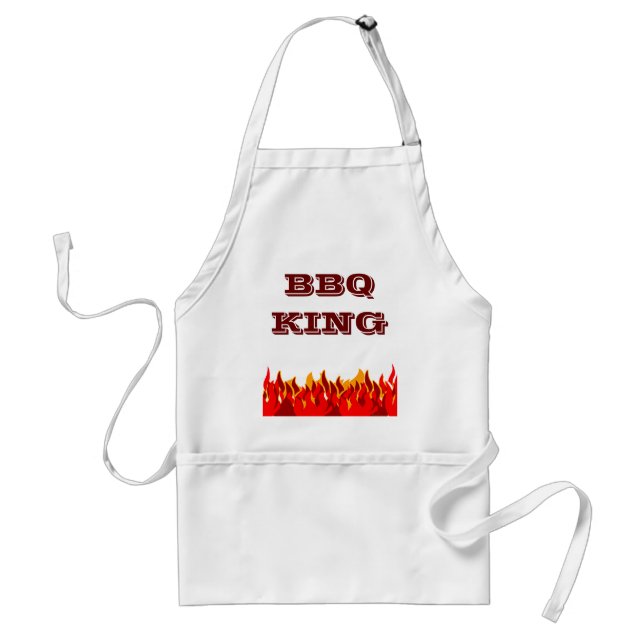 BBQ Kung Red Flames Anpassningsbar Slogan Förkläde (Framsidan)