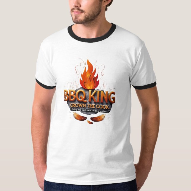 BBQ Kung - Retro Chef Hat Ringer Tee (Framsida)
