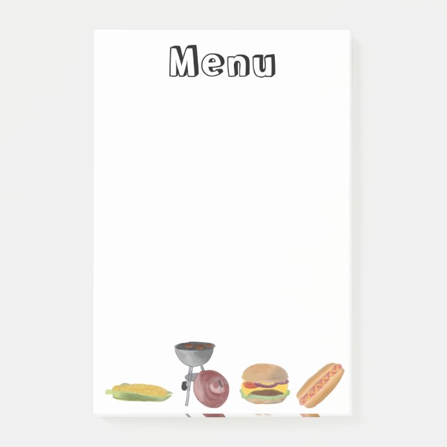 BBQ-meny Post-it Block (Framsida)