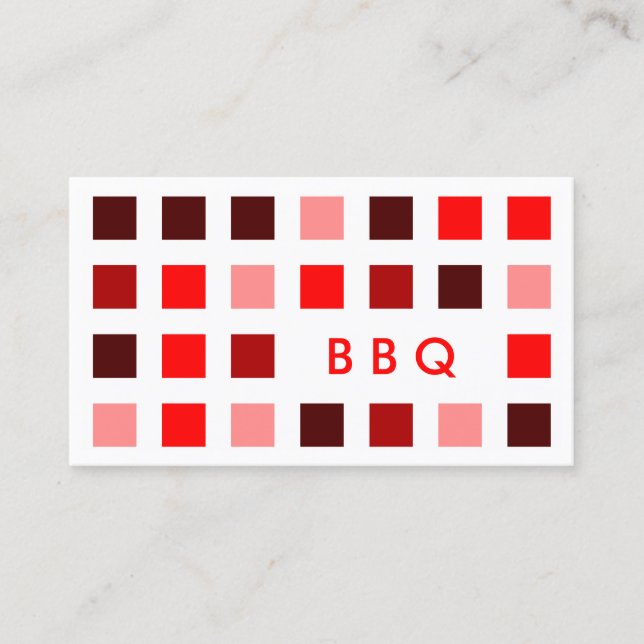 BBQ (modets kvadrater) Visitkort (Framsida)