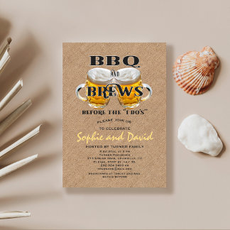 BBQ och BREWS före "I DO'S" Par Shower Inbjudningar