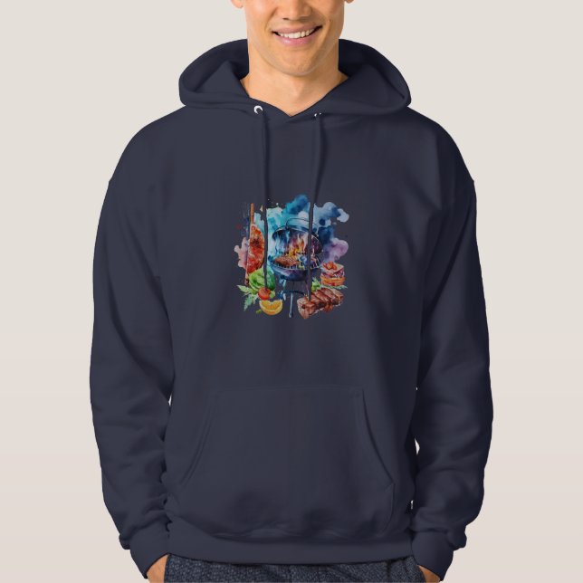 BBQ och grill Hoodie (Framsida)