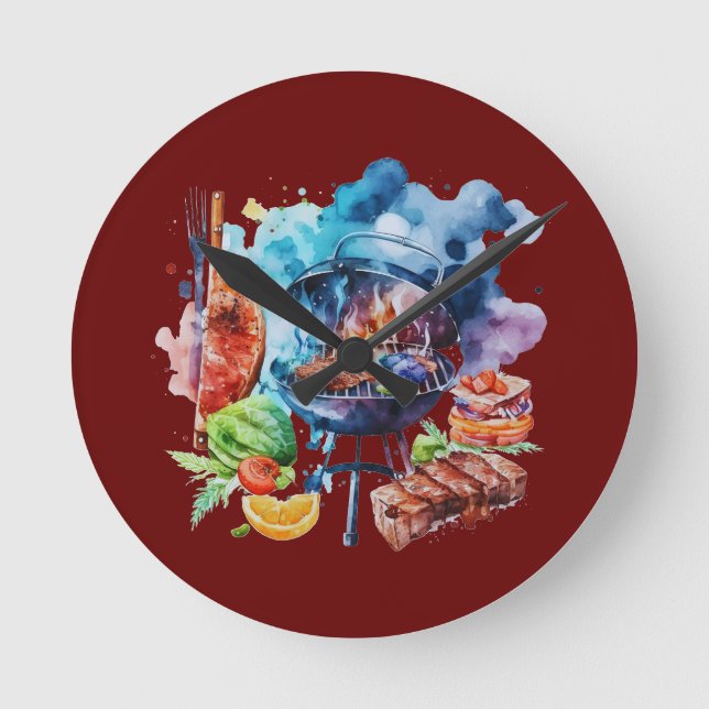 BBQ och grill Rund Klocka (Framsida)