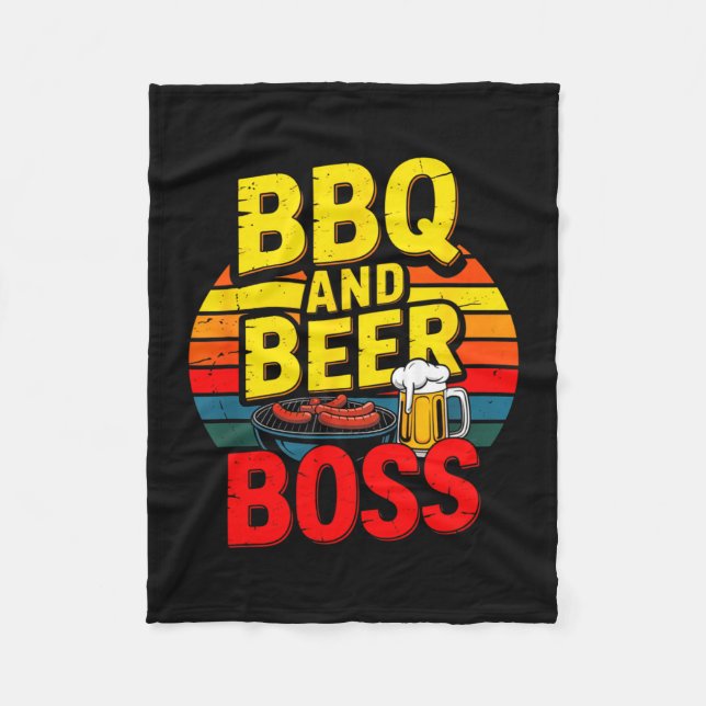 BBQ och Öl BOSS Retro Pappa Fleecefilt (Framsidan)
