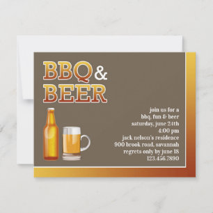 BBQ- och ölfest platt inbjudan