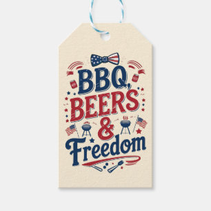 BBQ, Öl & Frihet – Retro 4:e Juli-stämning Presentetikett
