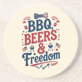 BBQ, öl & frihet – Retro 4:e juli-stämning Underlägg