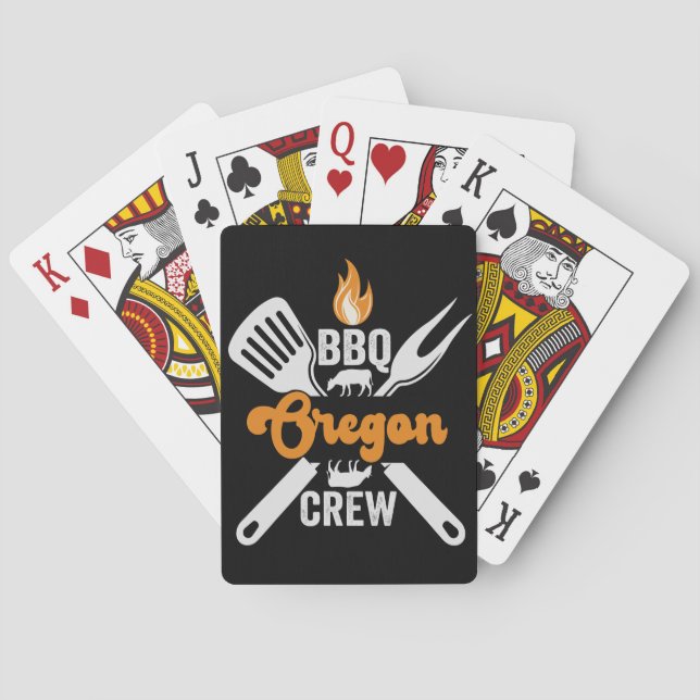 BBQ Oregon Crew Funny American Family Matching Casinokort (Baksidan)