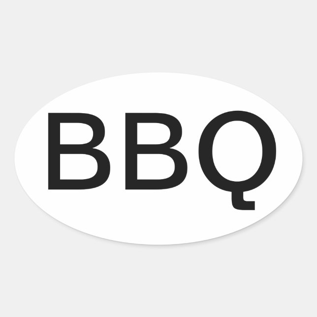 BBQ OVAL BUMPER STICKER OVALT KLISTERMÄRKE (Framsida)