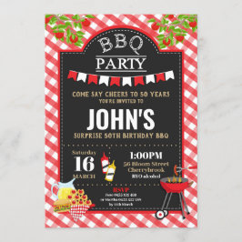 BBQ Övergripande Födelsedagsfest - Åldersinbjudan Inbjudningar