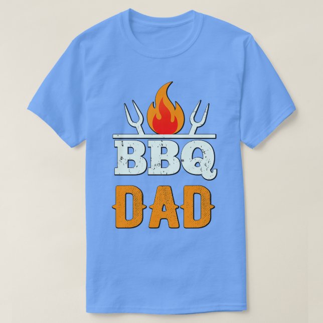 BBQ Pappa Grilling Far Barbecue Roligt T Shirt (Design framsida)