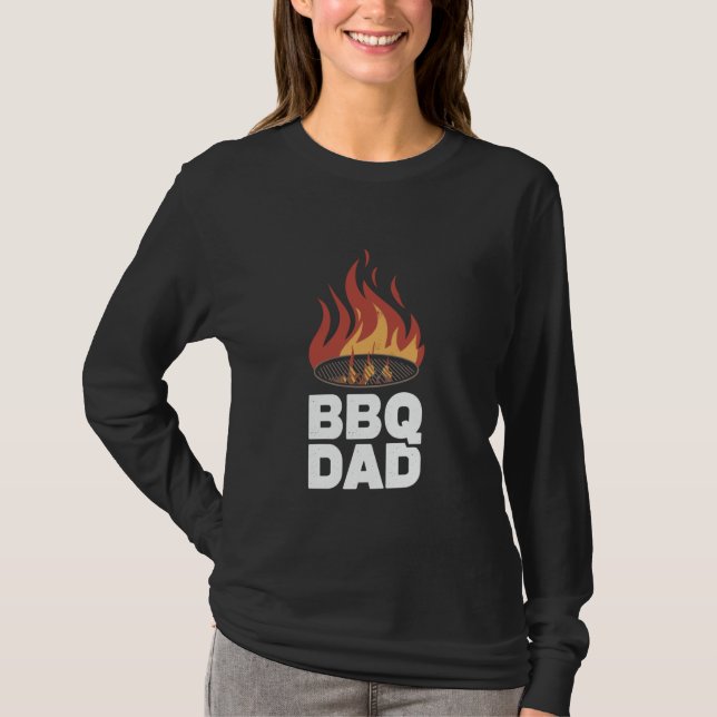 BBQ Pappa Pun-rökt Kött-design om rökning i Kött T Shirt (Framsida)