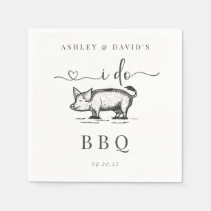 BBQ Par Shower Rustic Rehearsal Rost Pappersservett