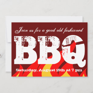 BBQ-partsinbjudningar Anpassningsbar inbjudan-ma Inbjudningar