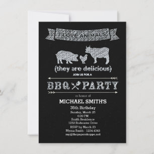 BBQ Party Chalkboard Stil Inbjudningar
