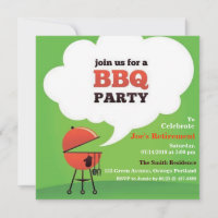 BBQ Party på inbjudan till Gräsmatta- eller backya