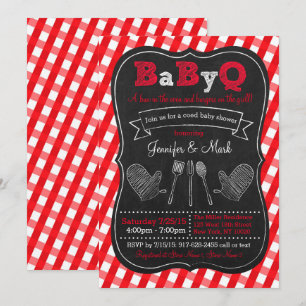 BBQ Picnic Baby Shower Inbjudningar
