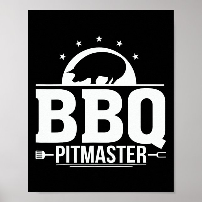 Bbq Pitmaster Grill Master Tee for Byrbecue Älskar Poster (Framsidan)