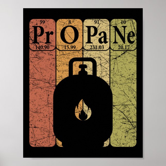 Bbq Propan Periodic Bord Inslag Grill Bbq Kärlek Poster (Framsidan)