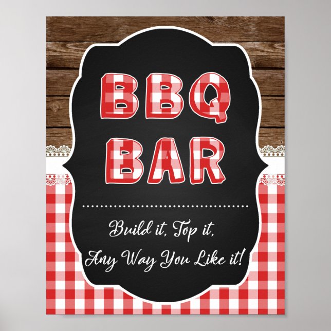BBQ Pub Sign - Red Baby Q Poster (Framsidan)