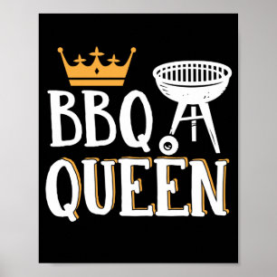 BBQ Queen Smoker Grill Barbecue Kött Grilling Poster