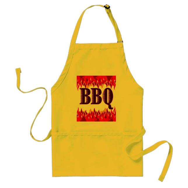 BBQ Red Flames Funny Apron Förkläde (Framsidan)