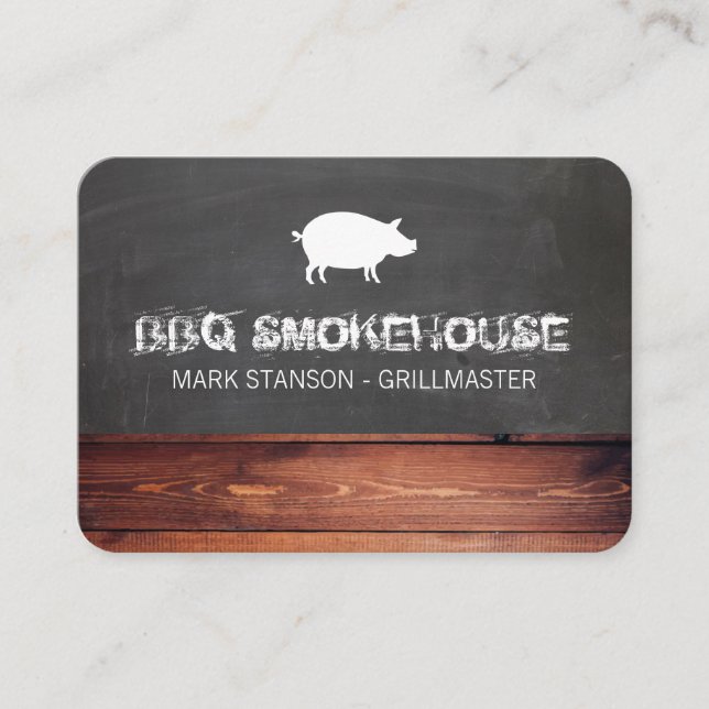 BBQ Restaurang/Gris Visitkort (Framsida)