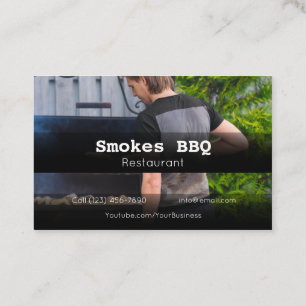 BBQ Restaurant Grill Smoke Company Visitkort