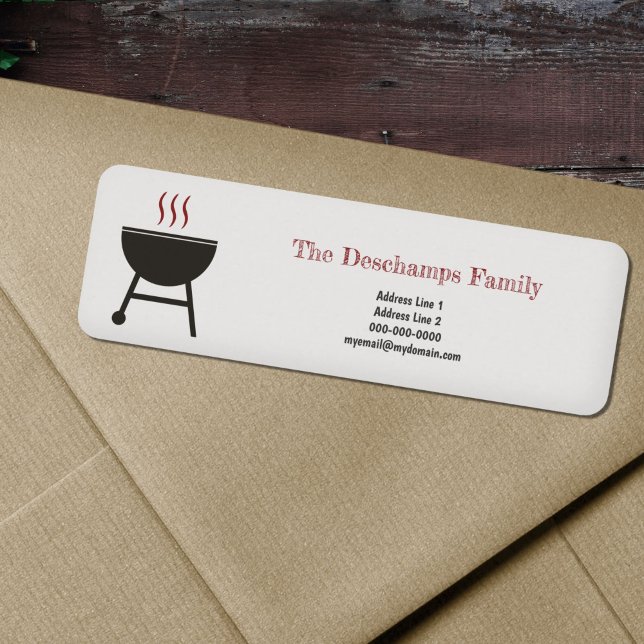 BBQ-returadressetikett Returadress Etikett (BBQ Return Address Label)