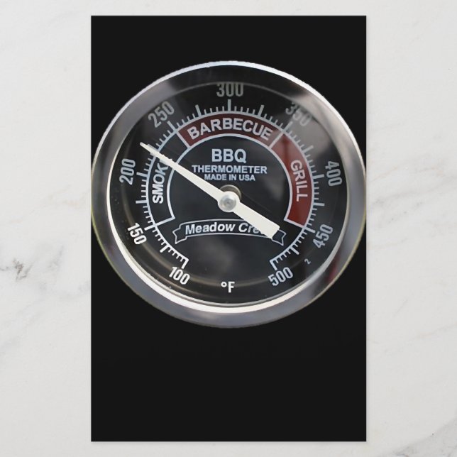 BBQ-rökare Perfekt för 225-gradens temperaturmätar Brevpapper (Framsida)