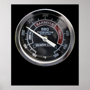 BBQ-rökare Perfekt för 225-gradens temperaturmätar Poster