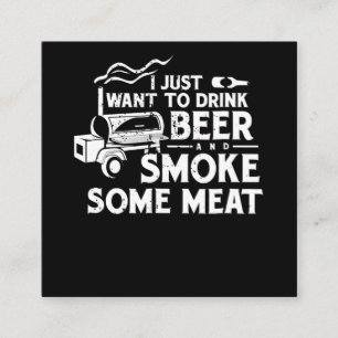 BBQ Rökskärmsglidskena Drink Beer Smoke Kött Fyrkantigt Visitkort