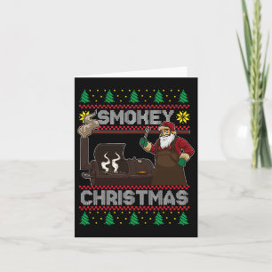 Bbq Santa Grilling Roast on Smoker Ugly Smokey Chr Kort