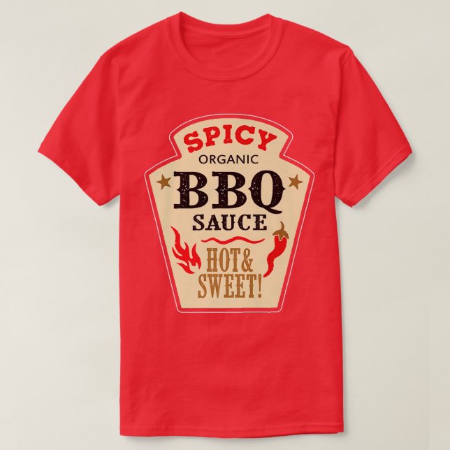 Bbq Sauce-Hett Spicy Grill Ketchup Barbeque HallSK T Shirt (Design framsida)