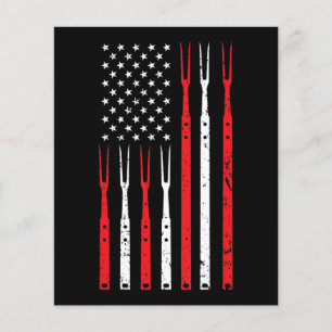 BBQ   Shirt För manar Pappa Gift Patriotic USA fla Flygblad