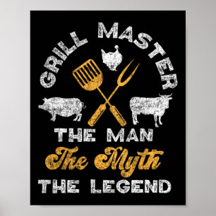 Bbq Smoker Grill Mäster mannen myten Legen Poster