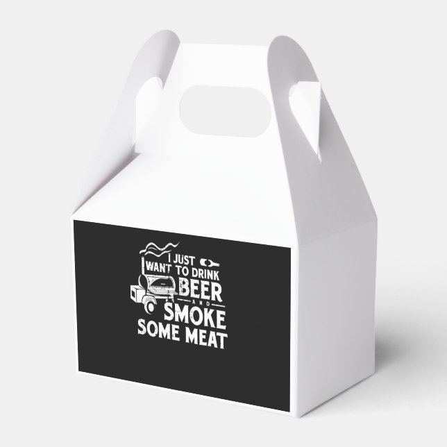 BBQ Smoking Pitmaster Gift Drink Beer Smoke Kött Presentaskar (Framsidan Sidan)
