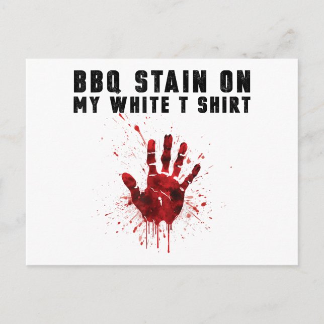 Bbq Stain på min vita Helg Vykort (Framsida)